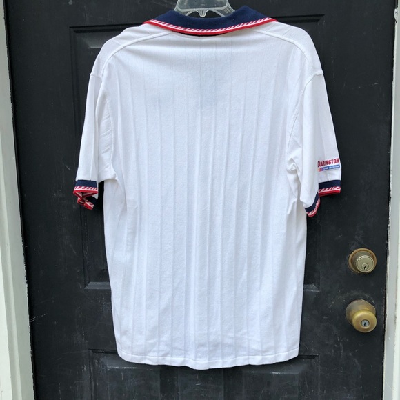 Men’s White with Blue Collar Short Sleeve Shirt - Picture 6 of 8